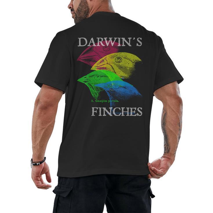 Nerdy Darwin's Finches Evolution Science Biology Teacher Men's Back Print T-Shirt