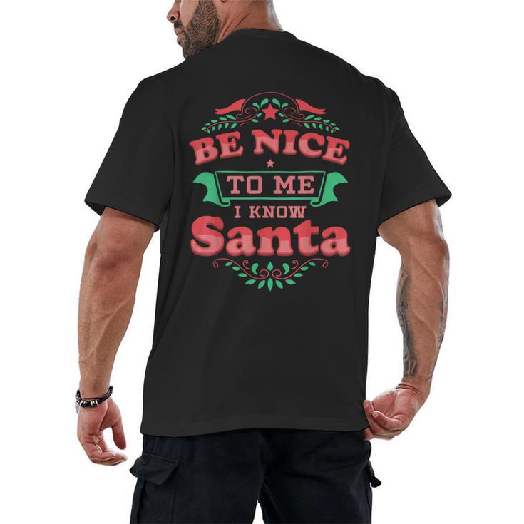 Be Nice To Me I Know Santa Teacher Christmas Men Women Men's Back Print T-Shirt