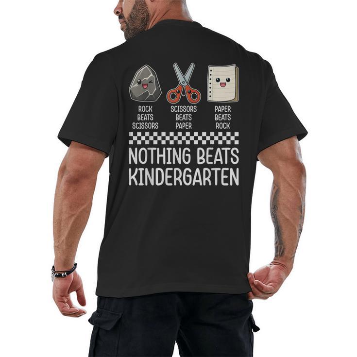 Nothing Beats Kindergarten Back To School Kids Teacher Men's Back Print T-Shirt