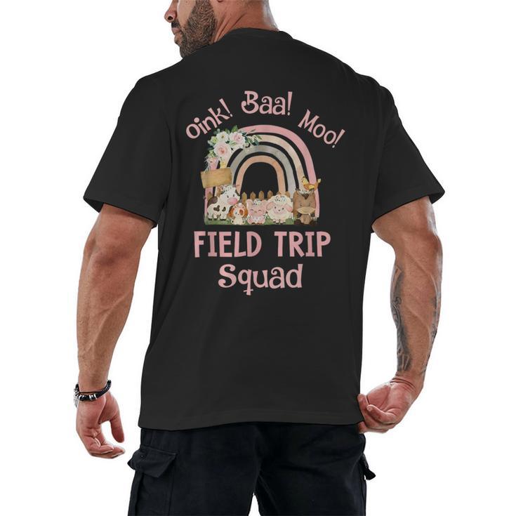 Oink Baa Moo Field Trip Squad Teacher Students Matching Men's Back Print T-Shirt