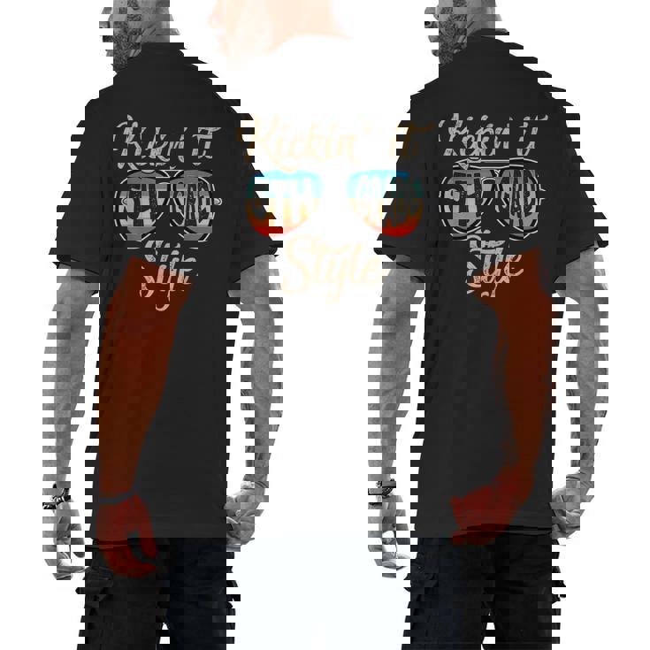 P41l Retro Kickin It 5th Grade Style Teacher Back To School For Men Women Girls Kids Men&#x27;s Back Print T-Shirt