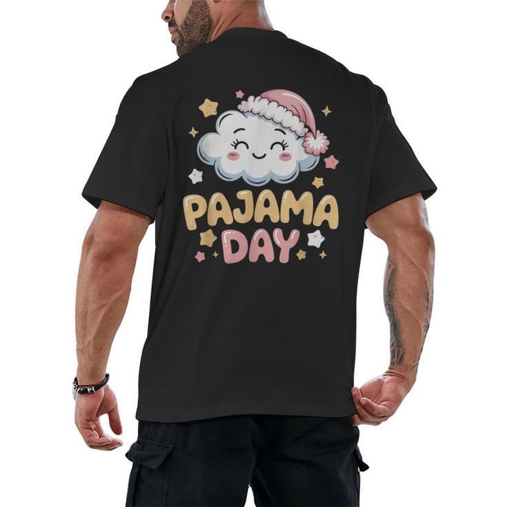 Pajama Day School Spirit Week Fun Cloud Teacher Men's Back Print T-Shirt
