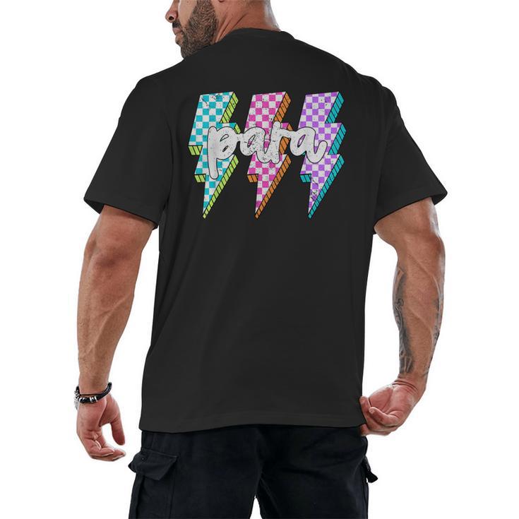 Para Squad Paraprofessional Teacher Lightning Bolt Men's Back Print T-Shirt