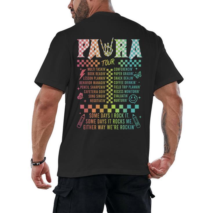 Para Tour Paraprofessional Squad Rock Teacher Back To School Men's Back Print T-Shirt