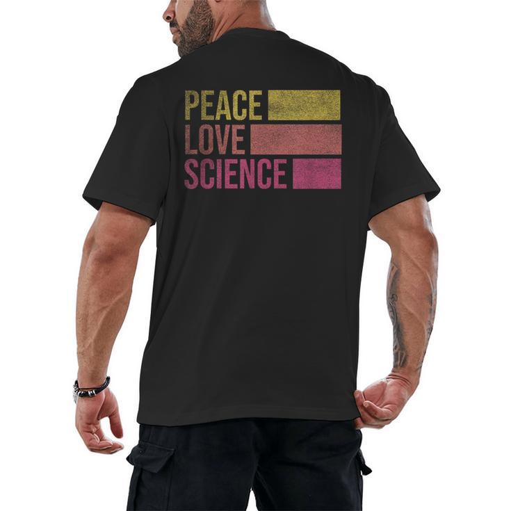 Peace Love Science Lovers Math Chemistry Teacher Men's Back Print T-Shirt