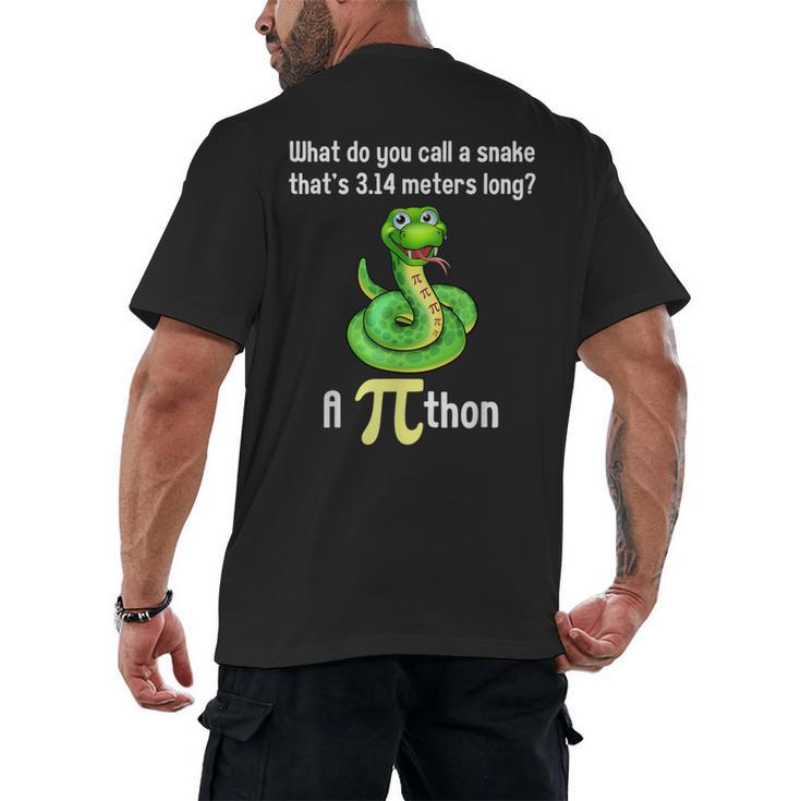 Pi Day Puns Pithon Math Teacher Jokes Women Men Kids Men's Back Print T-Shirt