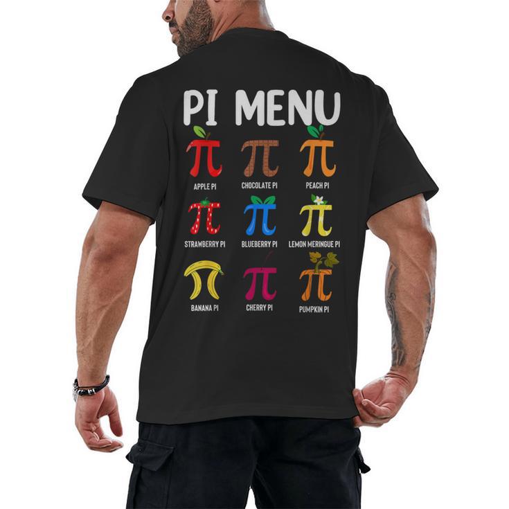 Pi Menu 314 Pi Symbol Math Teacher Happy Pi Day Men's Back Print T-Shirt