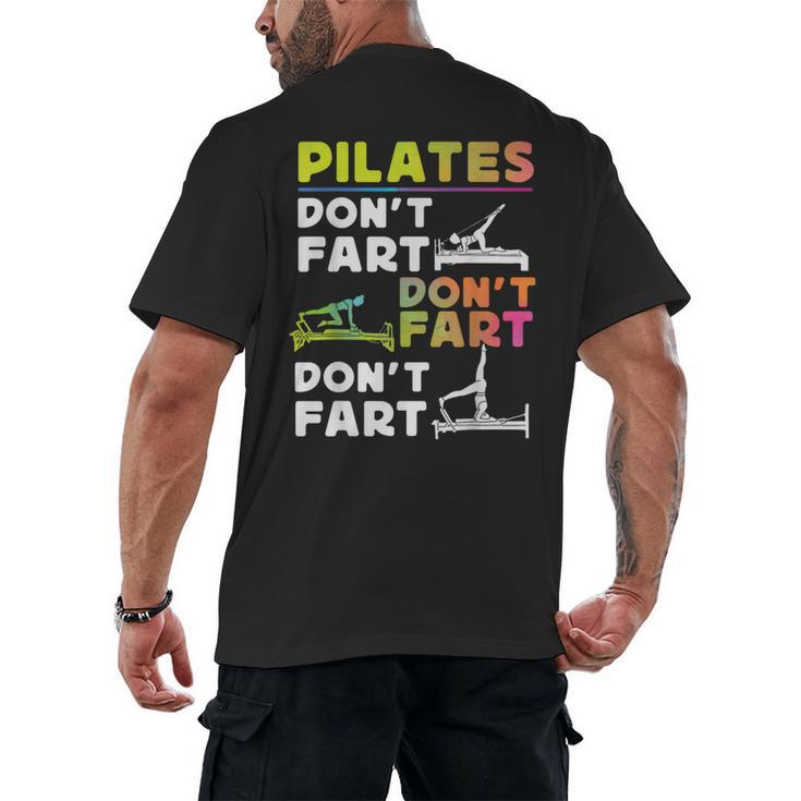 Pilates Instructor Teacher Watercolor Pilates Don't Fart Men Women Kids Men's Back Print T-Shirt