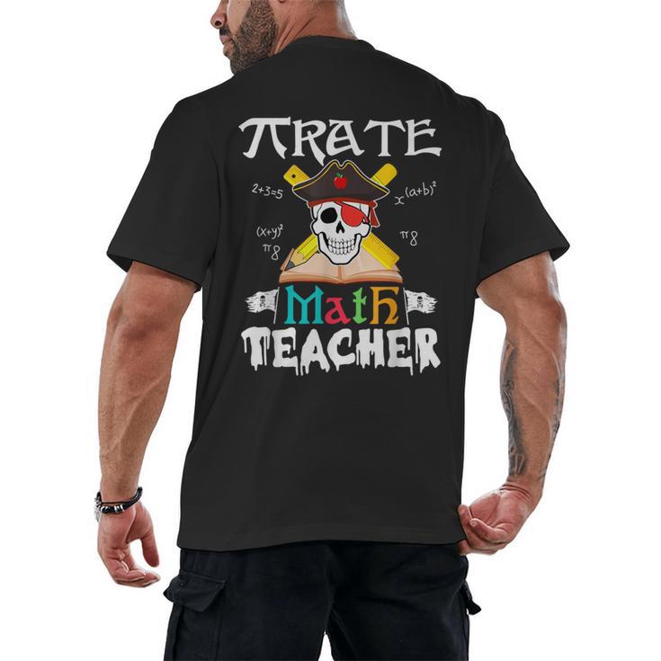 Pirate Math Teacher Skull Pirate Halloween Costume Men's Back Print T-Shirt