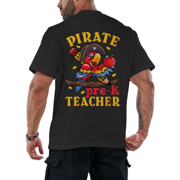 Pirate Pre-K Teacher Preschool Halloween Men's Back Print T-Shirt