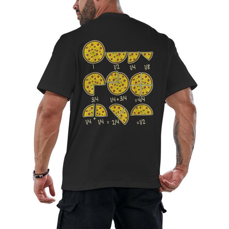 Pizza Salami Cheese Quick Math Fractions Math Teachers For Men Women Girls Kids Men's Back Print T-Shirt