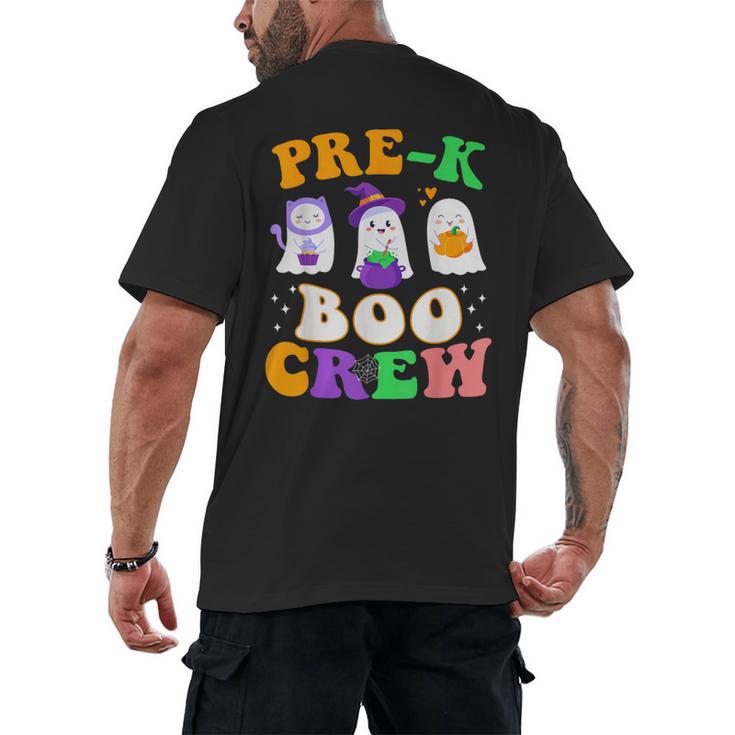 Pre-K Boo Crew Cute Ghost Halloween Costume Teacher Student For Men Women Kids Men's Back Print T-Shirt