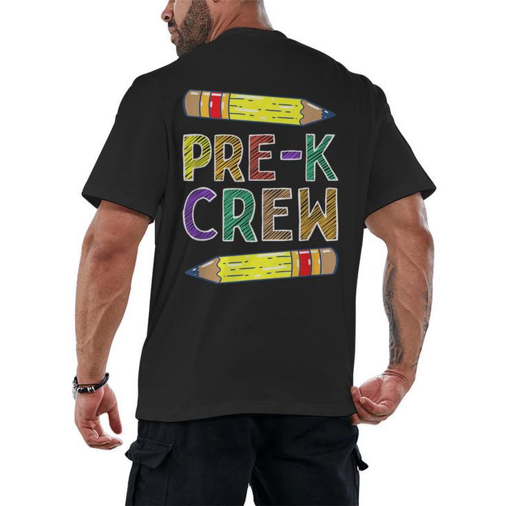 Pre-K Crew PreK Teachers Back To School Men's Back Print T-Shirt