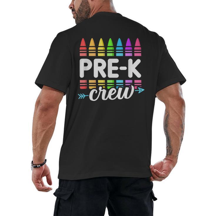 Pre-K Crew Teacher Team Squad Hello Back School Graduation Men's Back Print T-Shirt