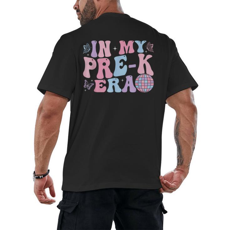 In My Pre K Era Groovy Back To School First Day Teacher Kids Men's Back Print T-Shirt