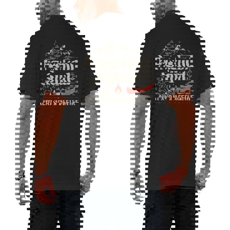 Pre-K Squad Adventure Camping Preschool Teacher Boy Girl Kid Men&#x27;s Back Print T-Shirt