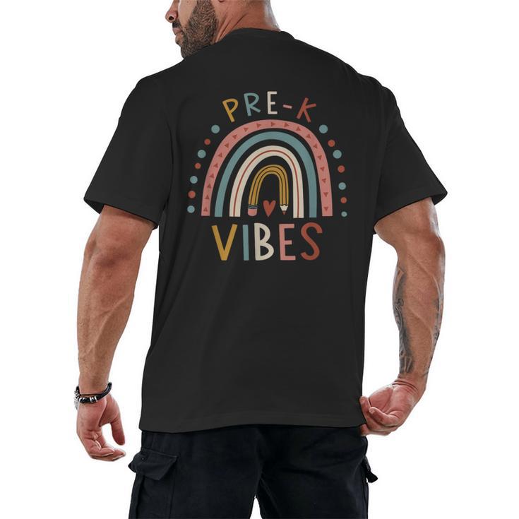 Pre K Vibes Back To School Student Teacher Men's Back Print T-Shirt