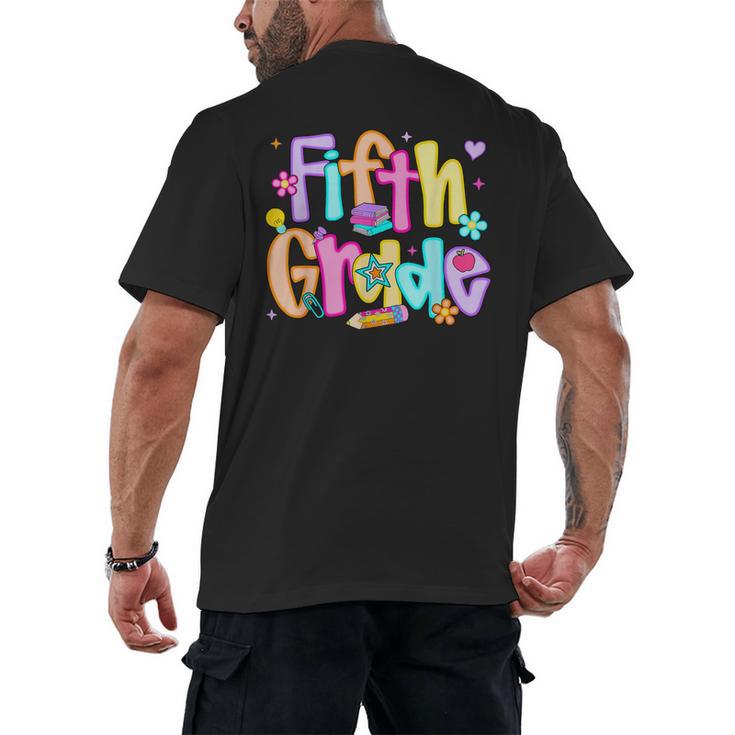 Preppy Fifth Grade Back To School 5th Grade Teacher Girl Boy Men's Back Print T-Shirt