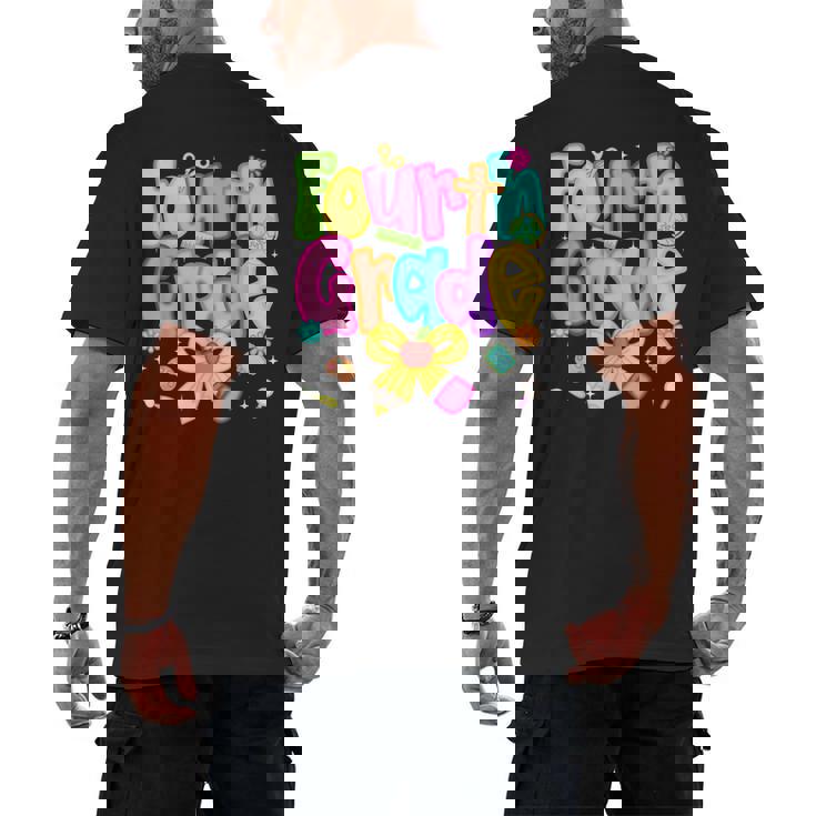 Preppy Fourth Grade Back To School 4th Grade Teacher Girls Men&#x27;s Back Print T-Shirt