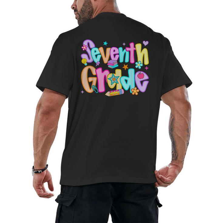 Preppy Seventh Grade Back To School 7th Grade Teachers Girls Men's Back Print T-Shirt