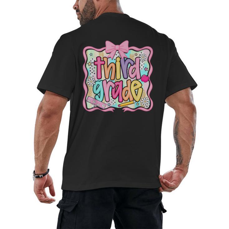 Preppy Third Grade Back To School Teacher Girl Kid Men's Back Print T-Shirt