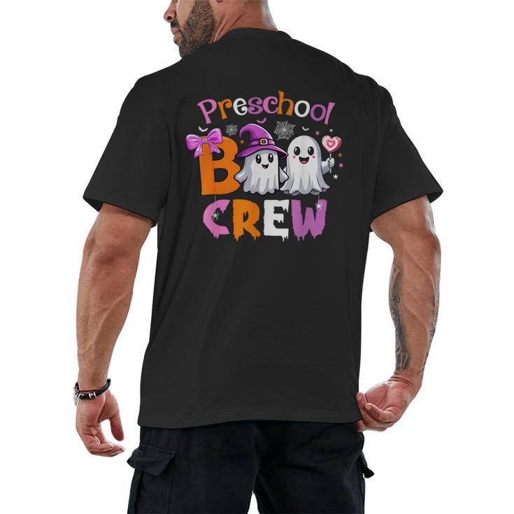 Preschool Boo Crew Preschool Halloween Costume Teacher Kid Men's Back Print T-Shirt