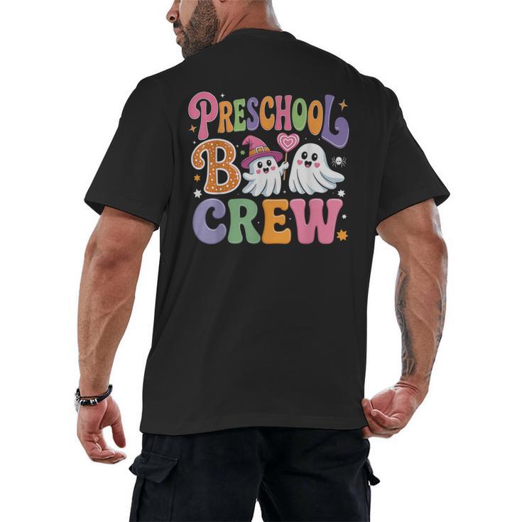 Preschool Boo Crew Preschool Teacher Student Halloween Men's Back Print T-Shirt