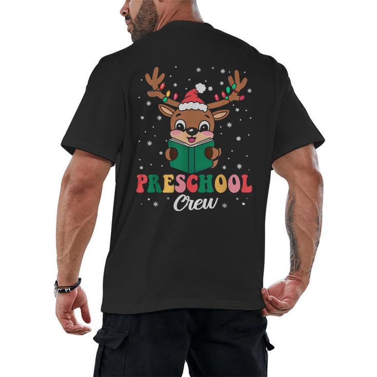 Preschool Crew Xmas Reindeer Teacher Student Christmas Men's Back Print T-Shirt