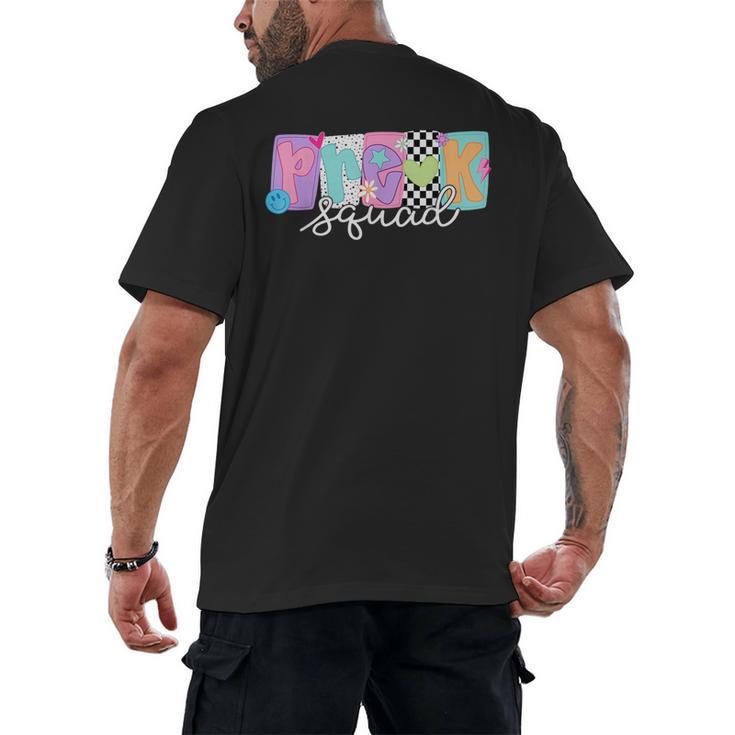 Preschool Squad Team Pre-K Crew Back To School Teacher Men's Back Print T-Shirt