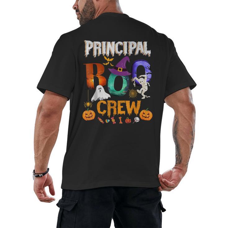 Principal Boo Crew Teacher Student Halloween Costume For Men Women Kids Men's Back Print T-Shirt