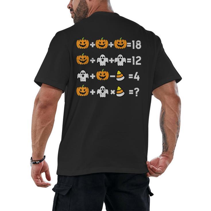 Pumpkin Ghost Equation Math Teacher Halloween Costume Men's Back Print T-Shirt