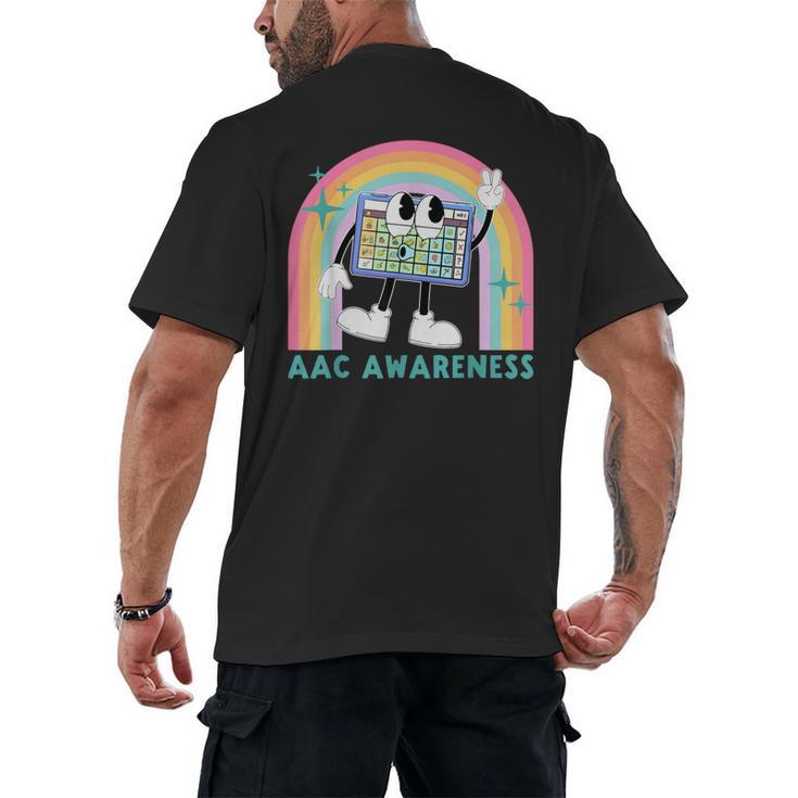 Rainbow AAC Awareness Month SPED Teacher SLP Communication Men's Back Print T-Shirt