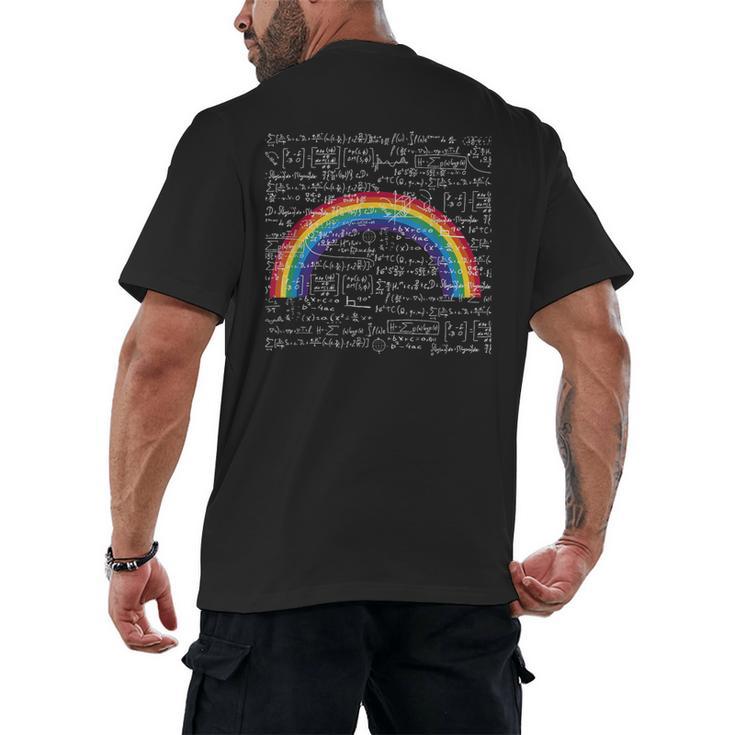 Rainbow Math Equation Teacher Nerd Retro LGBT Gay Pride Flag Men's Back Print T-Shirt