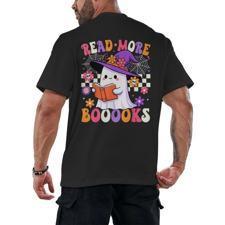 Read More Books Ghost Reading Book Teacher Halloween Men's Back Print T-Shirt