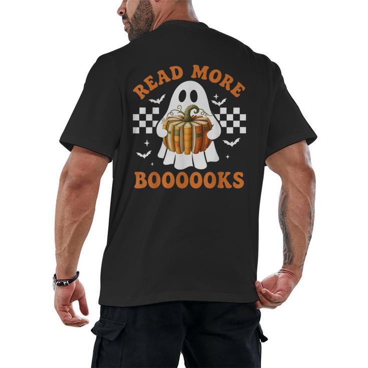 Read More Books Halloween Retro Pumpkin Reading Fall Teacher Men's Back Print T-Shirt