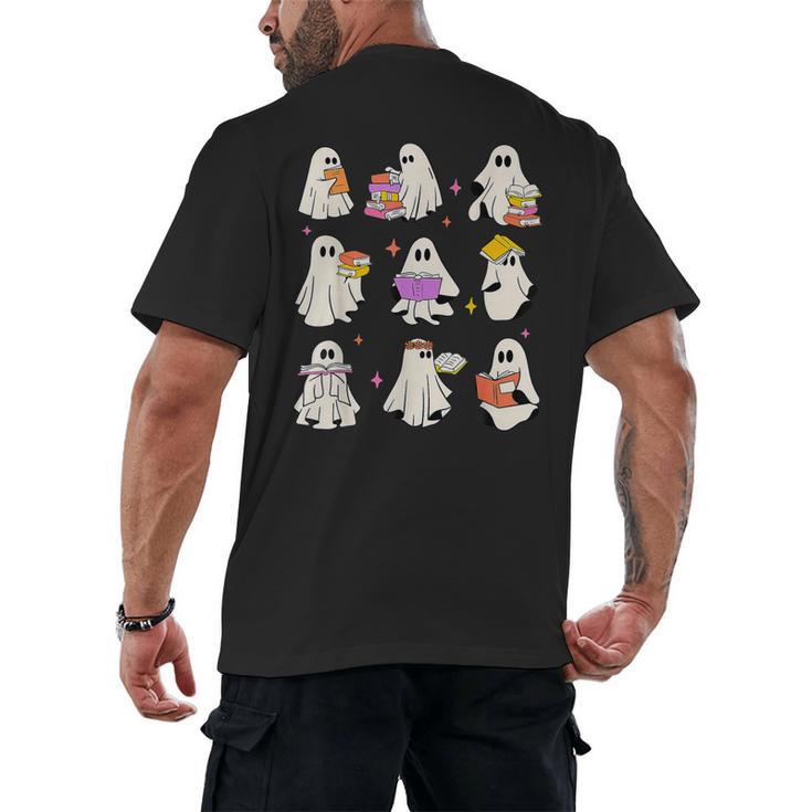 Read More Books Spooky Teacher Halloween Ghost Reading Book Men's Back Print T-Shirt