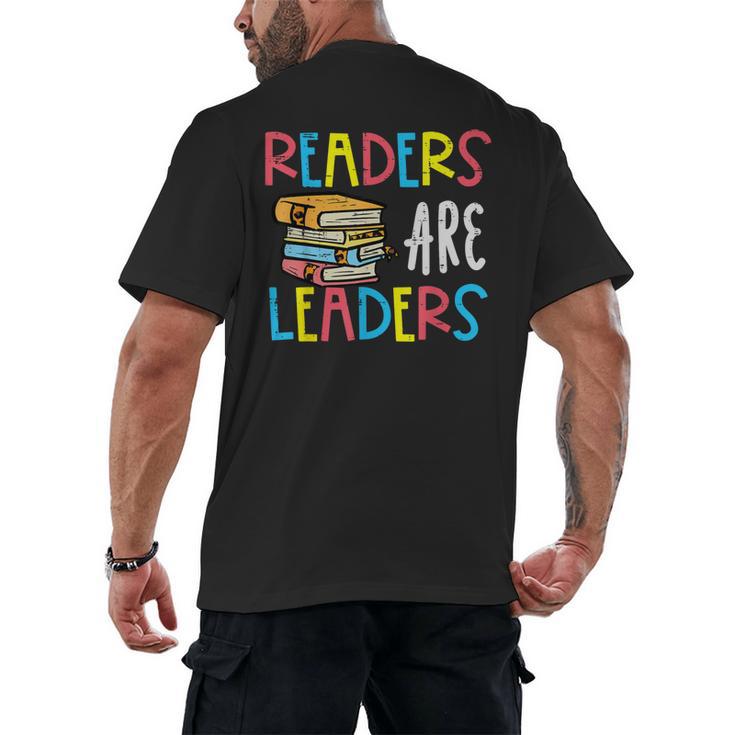 Readers Are Leaders Reading Book Lover Teacher Women Men Kid Men's Back Print T-Shirt