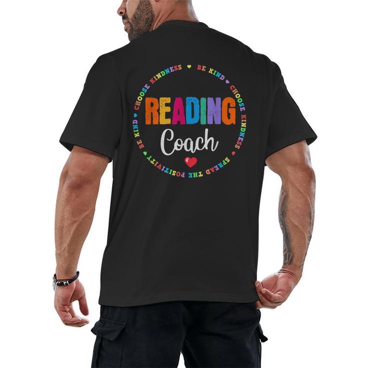 Reading Coach Teacher Interventionist Specialist Literacy Men's Back Print T-Shirt