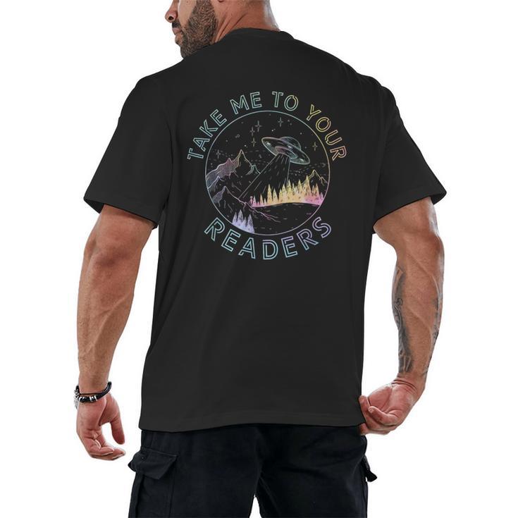 Take Reading English Teacher Library Alien Space T-S Tie Dye Men's Back Print T-Shirt