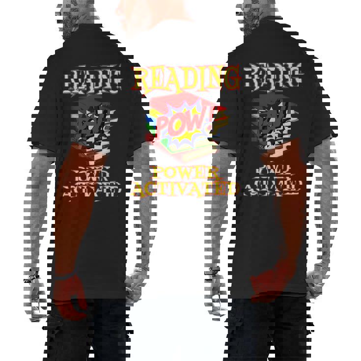 Reading Super Power Activated Superhero Teacher Or Student Men Women Girls Kids Men&#x27;s Back Print T-Shirt