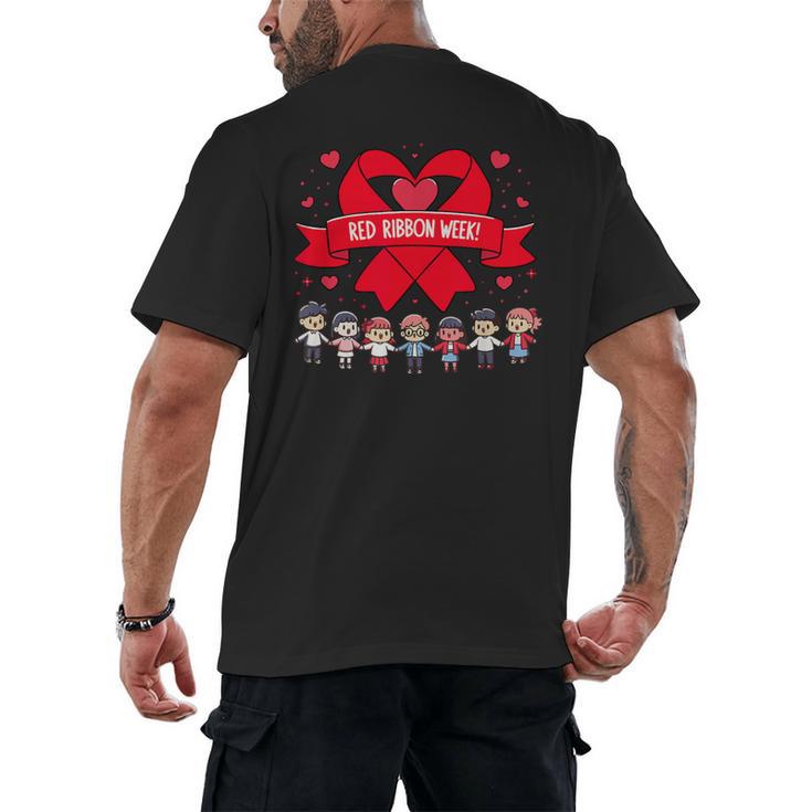 Red Ribbon Week Awareness For Students And Teachers Men Women Girls Kids Men's Back Print T-Shirt