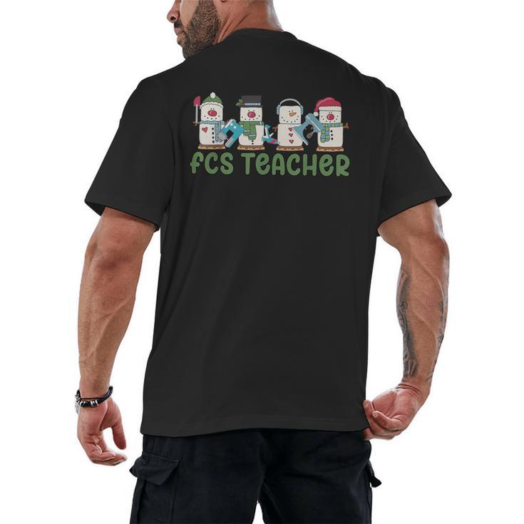 Retro Christmas Snowman FCS Teacher Family Consumer Science Men's Back Print T-Shirt