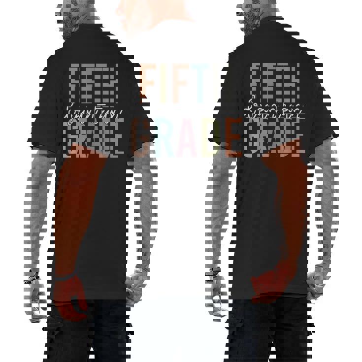 Retro Fifth Grade Dream Team Groovy Teacher Back To School Men Women Girls Kids Men&#x27;s Back Print T-Shirt