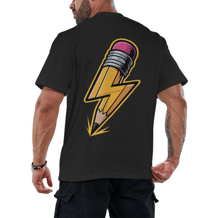 Retro Pencil Pencil Back To School Teacher Student Men's Back Print T-Shirt