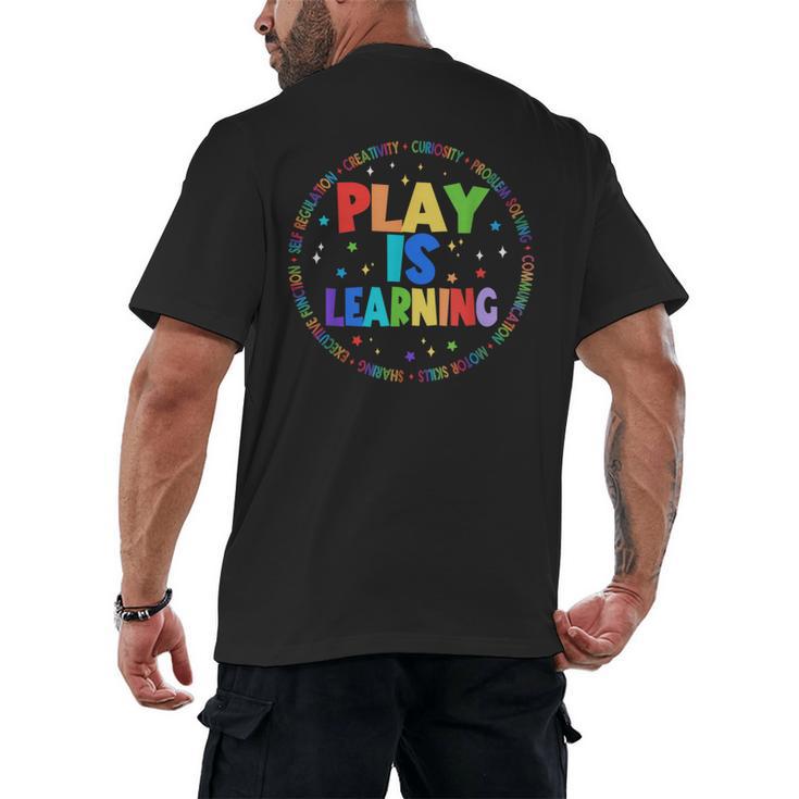 Retro Play Is Learning Teacher Back To School Men's Back Print T-Shirt
