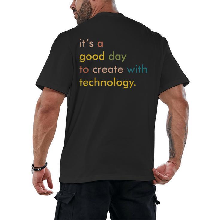 Retro Technology Teacher Shirt Tech Teacher Men's Back Print T-Shirt