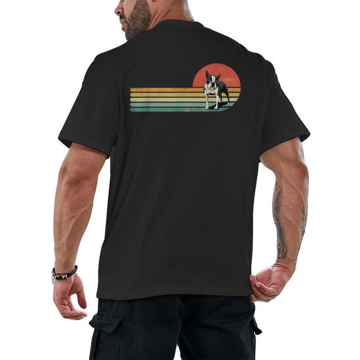 Retro Vintage Boston Terrier Dog Lover Boston Terrier Mom Men's Back Print T-Shirt