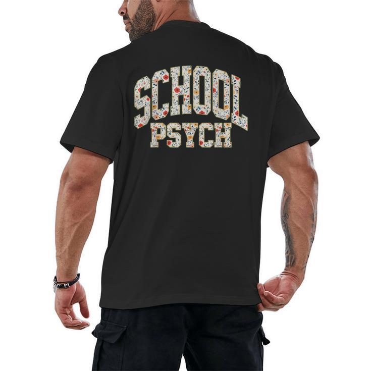 Retro Wildflower School Psych Teacher School Psychologist Men's Back Print T-Shirt, trending gift Retro Wildflower School Psych Teacher School Psychologist Men's Back Print T-Shirt, trending gift