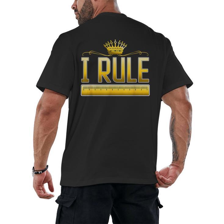 I Rule Math Ruler Mathematics Pun Math Teacher Men Women Girls Kids Men's Back Print T-Shirt