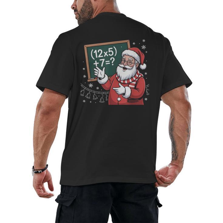 Santa Teacher 67 Math Christmas Xmas Holiday Number 67 Men's Back Print T-Shirt